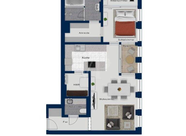 Wohnung zur Miete 2.185 € 2,5 Zimmer 95 m² 5. Geschoss Altstadt-Nord Köln 50670