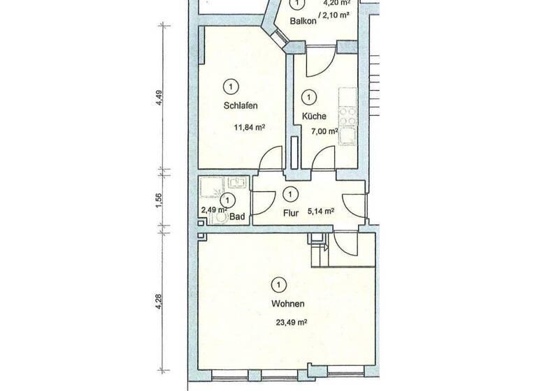 Wohnung zum Kauf 169.000 € 2 Zimmer 52 m² EG Südfriedhof Kiel 24114