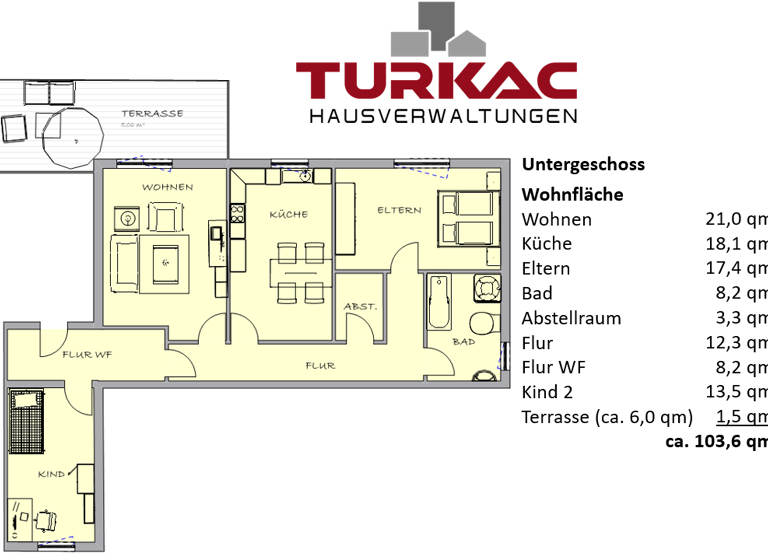 Wohnung zur Miete 900 € 3 Zimmer 103,6 m²<br/>Wohnfläche EG<br/>Geschoss ab sofort<br/>Verfügbarkeit Eckelshausen Biedenkopf 35216