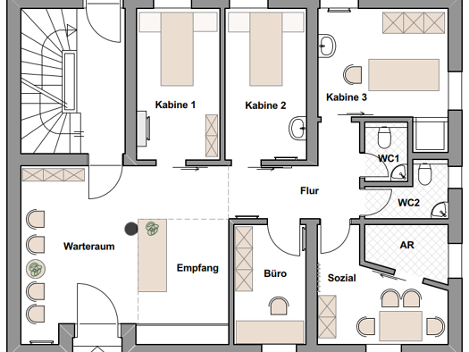 Praxis zur Miete provisionsfrei 6 Zimmer 91 m² Bürofläche Karolinenstr. 13 Ansbach Ansbach 91522