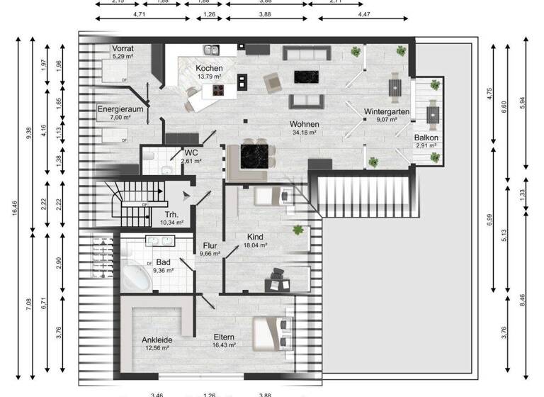Wohnung zum Kauf provisionsfrei 439.000 € 3 Zimmer 137,3 m² Waldkraiburg 84478