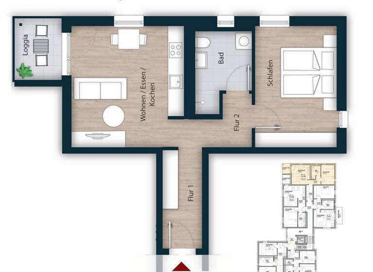 Wohnung zum Kauf provisionsfrei 290.000 € 2 Zimmer 49 m² 1. Geschoss Bahnhofstraße 20 Feucht 90537