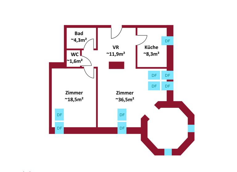 Wohnung zum Kauf 395.000 € 2 Zimmer 81 m² Baden 2500