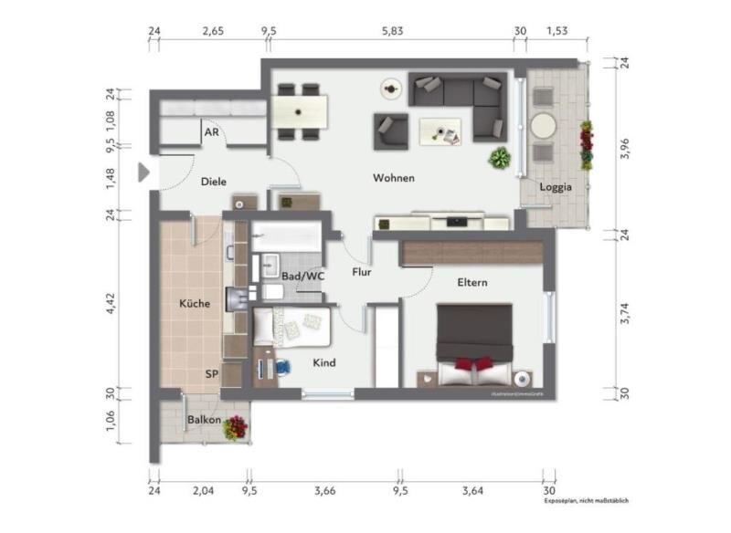 Wohnung zum Kauf 110.000 € 3 Zimmer 65 m²<br/>Wohnfläche 11.<br/>Geschoss Buxtehude Buxtehude 21614