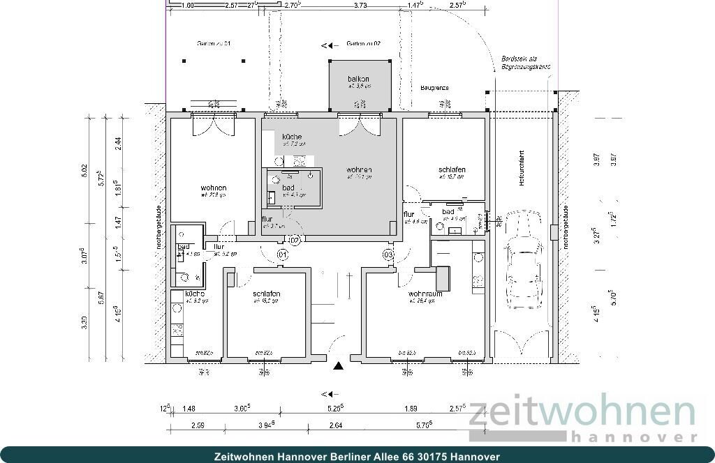 Wohnung zur Miete Wohnen auf Zeit 1.250 € 1 Zimmer 36 m²<br/>Wohnfläche ab sofort<br/>Verfügbarkeit Mitte Hannover 30159