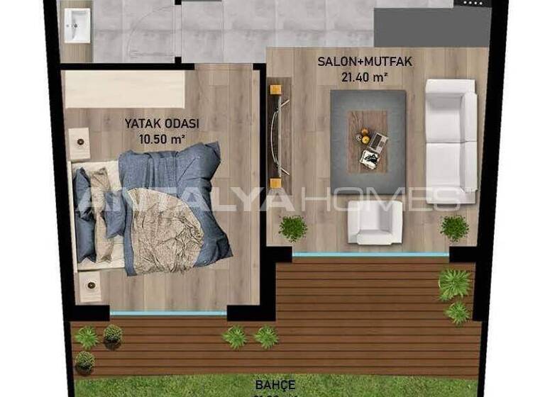 Studio zum Kauf 301.000 € 3 Zimmer 67 m² EG Antalya 07112