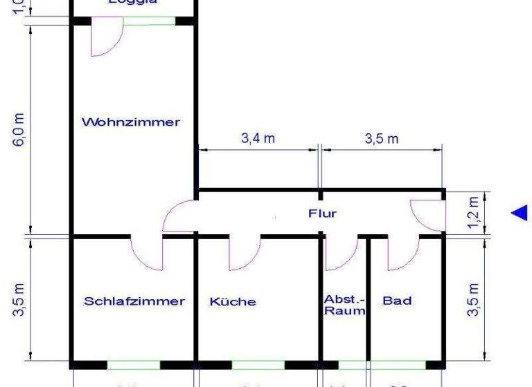 Wohnung zur Miete 393 € 2 Zimmer 66,6 m² 4. Geschoss Apollostr. 7 Reform Magdeburg 39118