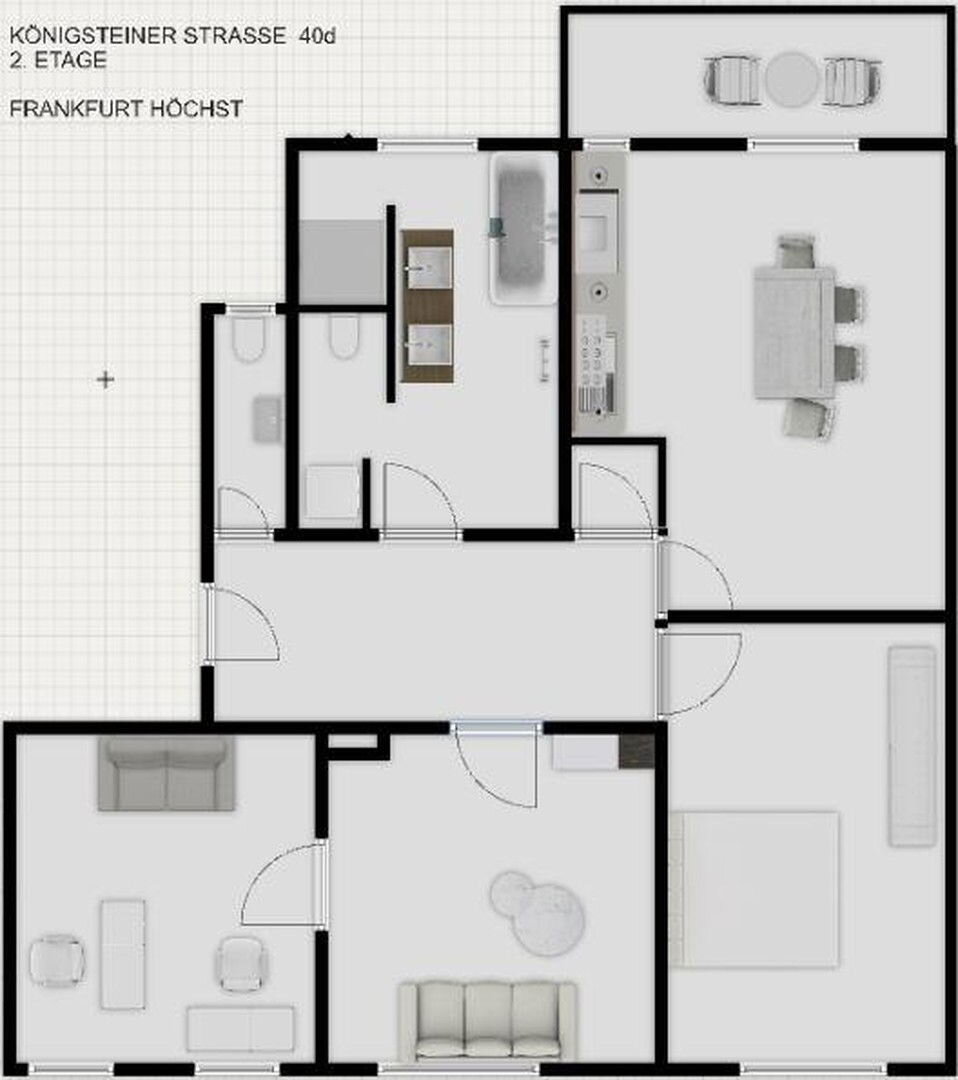 Wohnung zur Miete 1.840 € 3 Zimmer 107 m²<br/>Wohnfläche 2.<br/>Geschoss Königsteiner Straße 40d Höchst Frankfurt am Main 65929