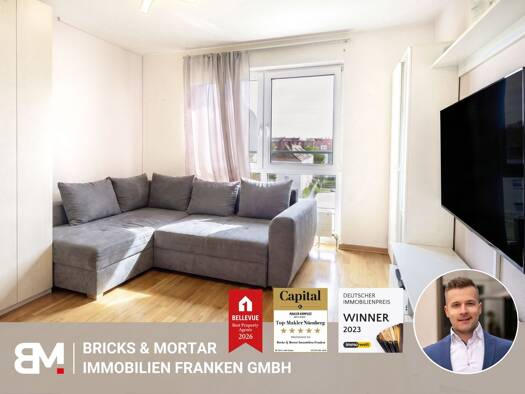 Wohnung zum Kauf 65.000 € 1 Zimmer 21,6 m² 4. Geschoss Südstadt Fürth 90763