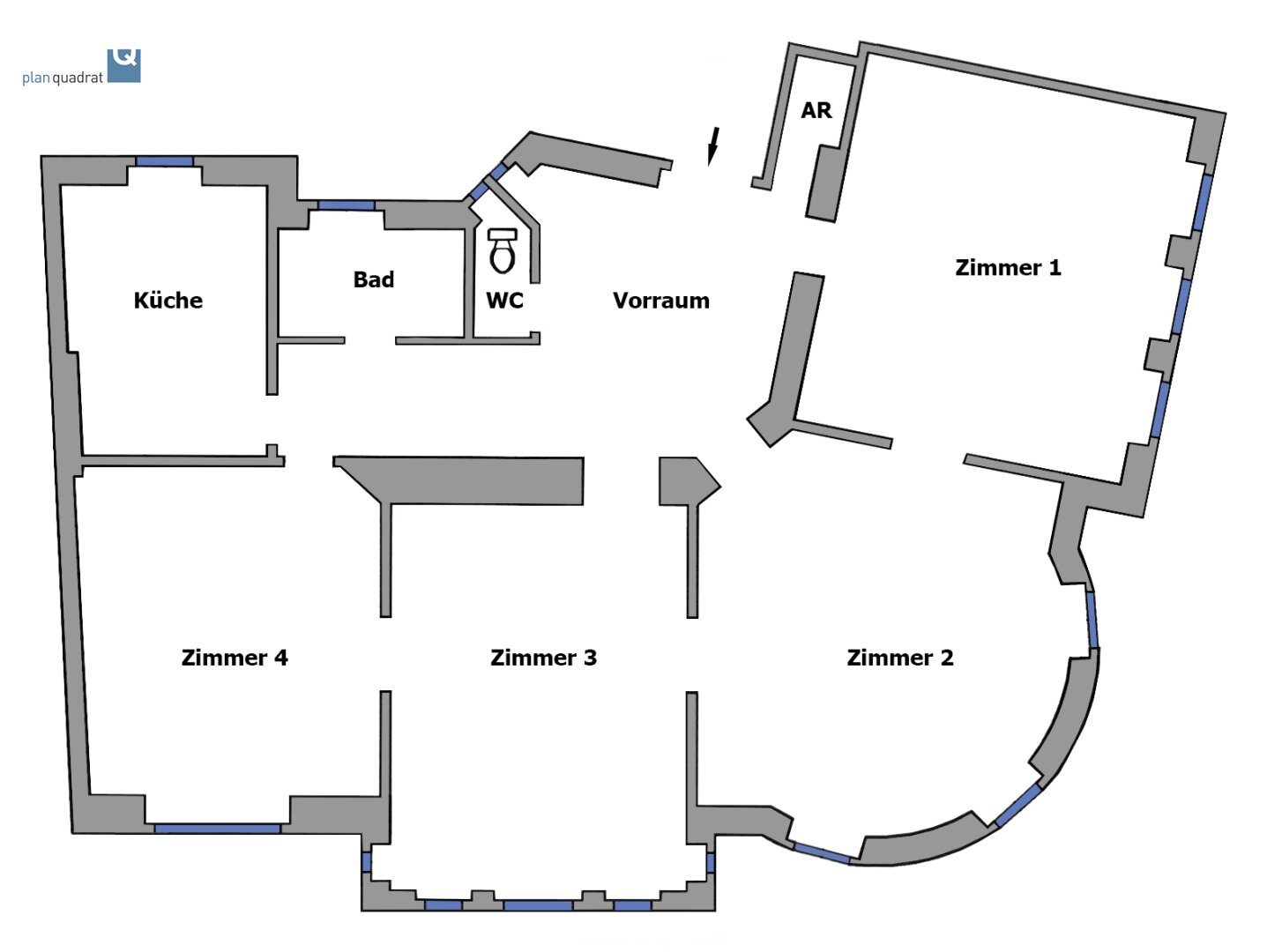 Wohnung zur Miete 1.866 € 4,5 Zimmer 164,5 m²<br/>Wohnfläche 3.<br/>Geschoss Höfergasse Wien 1090