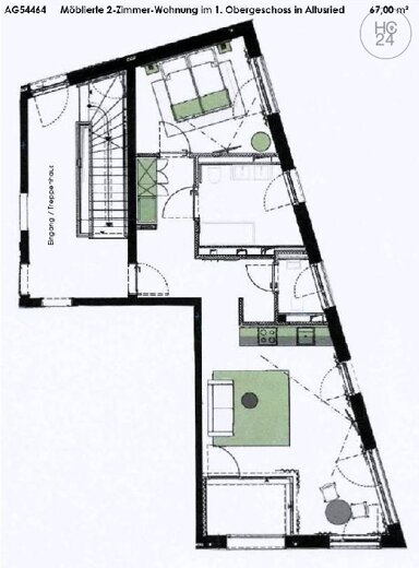 Wohnung zur Miete Wohnen auf Zeit 1.440 € 2 Zimmer 67 m² frei ab 01.01.2025 Altusried Altusried 87452