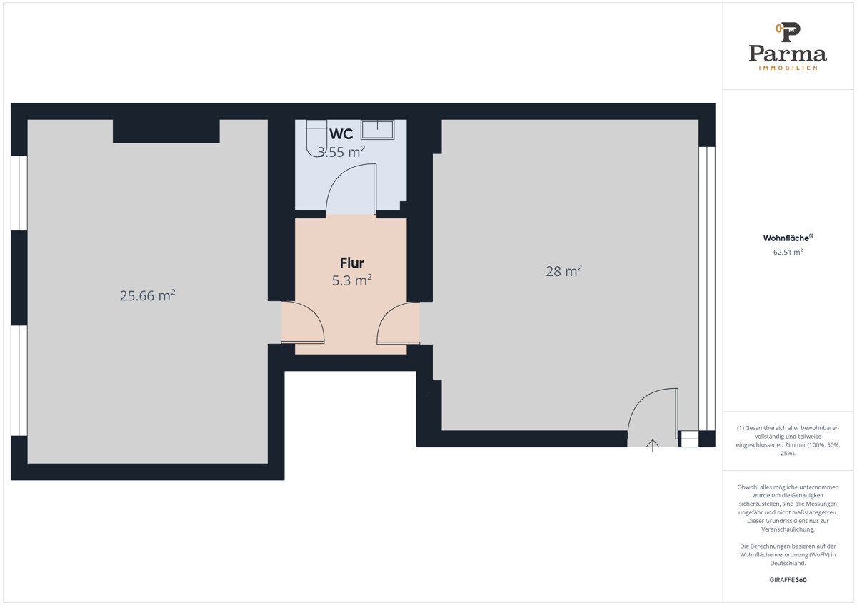 Bürofläche zur Miete 495 € 2 Zimmer 63 m²<br/>Bürofläche Stadtkern - Südost Düren 52349