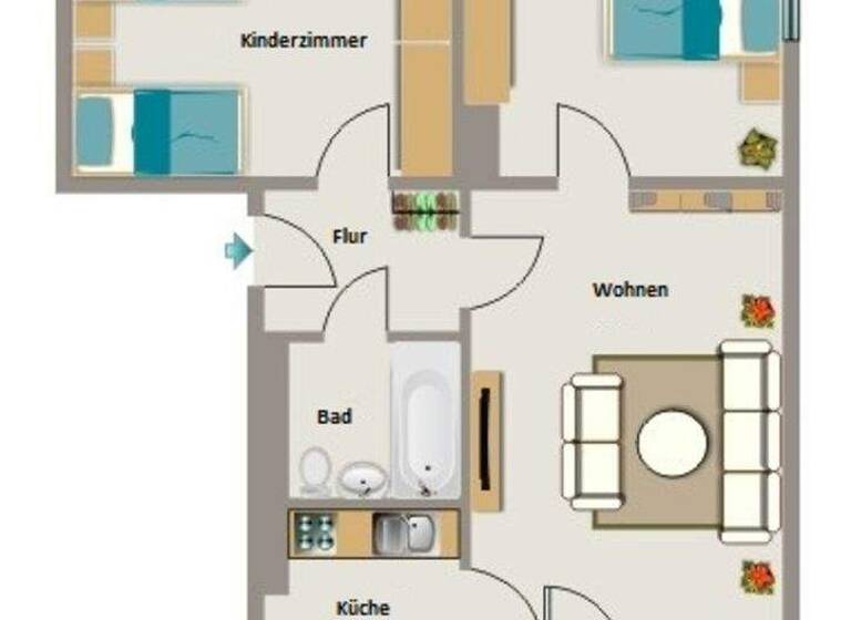 Wohnung zur Miete 436 € 3,5 Zimmer 65,5 m² 1. Geschoss frei ab 01.04.2026 Uhlandstraße 43 Obermarxloh Duisburg 47166