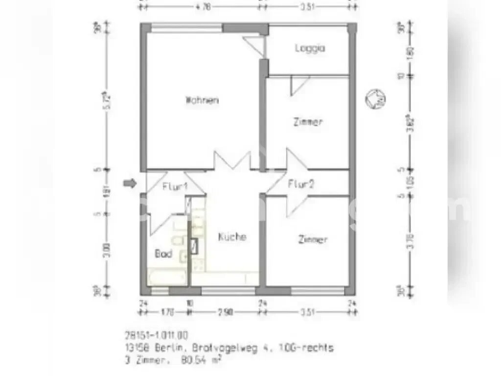 Wohnung zur Miete 926 € 3 Zimmer 81 m²<br/>Wohnfläche 1.<br/>Geschoss Rosenthal Berlin 13158