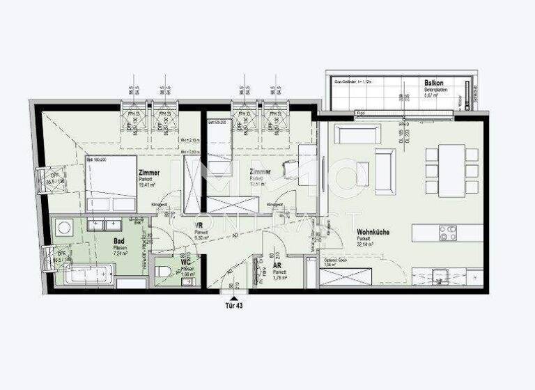 Wohnung zum Kauf - Erstbezug 675.300 € 3 Zimmer 85 m² 5. Geschoss Wien 1210