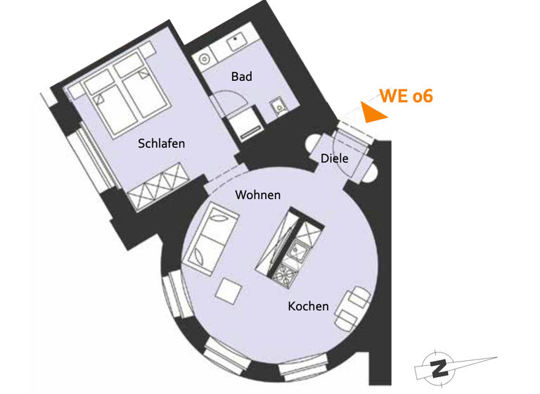 Wohnung zur Miete 451 € 2 Zimmer 50 m² frei ab sofort Georgenplatz 1 Innenstadt Zwickau 08056