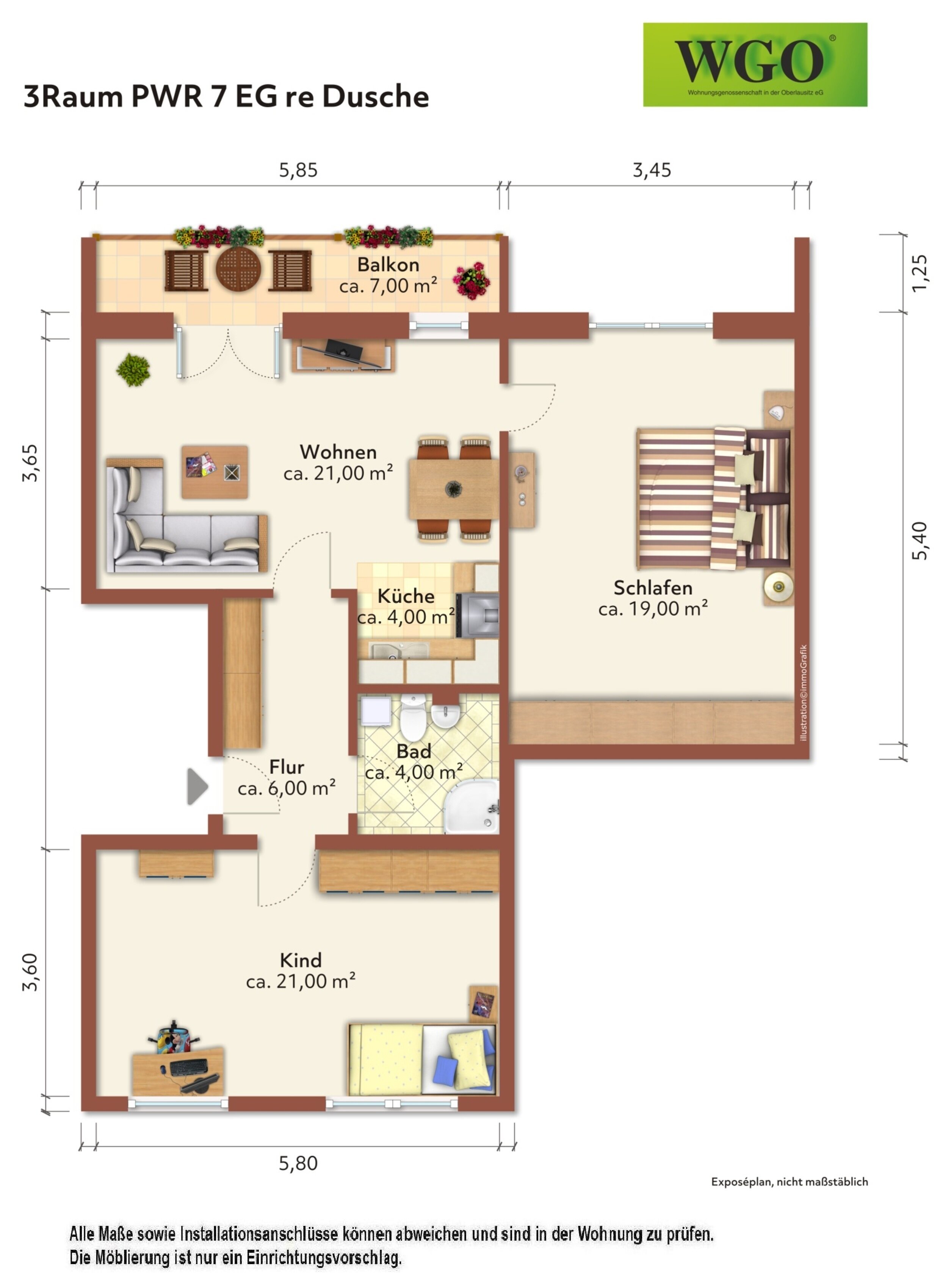 Wohnung zur Miete 429 € 3 Zimmer 78 m²<br/>Wohnfläche EG<br/>Geschoss Prof.-Wagenfeld-Ring 7 Weißwasser/O.L. 02943