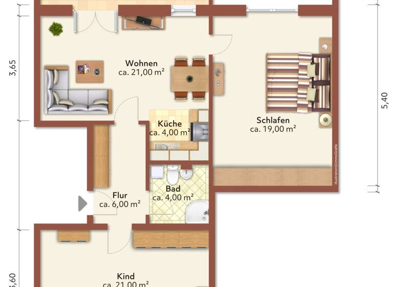 Wohnung zur Miete 429 € 3 Zimmer 78 m²<br/>Wohnfläche EG<br/>Geschoss Prof.-Wagenfeld-Ring 7 Weißwasser/O.L. 02943