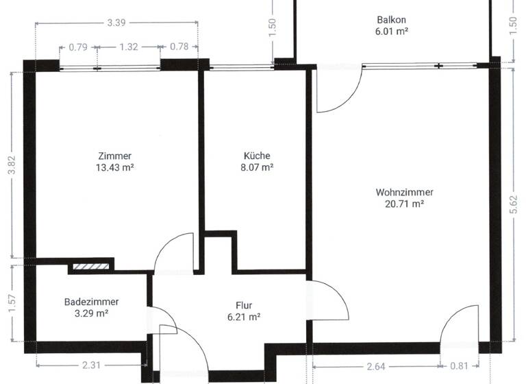 Wohnung zur Miete 750 € 2 Zimmer 54,7 m² 2. Geschoss frei ab 15.04.2026 Fürstenwalder Straße 2 Misburg-Nord Hannover 30629