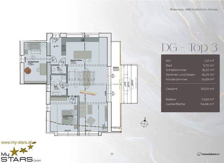 Wohnung zum Kauf - Erstbezug 980.000 € 3 Zimmer 107 m² Nußdorf am Attersee 4865
