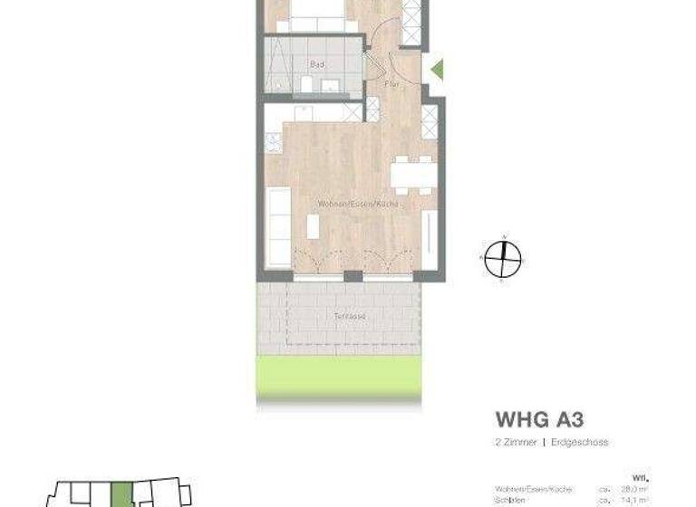 Wohnung zum Kauf - Neubau provisionsfrei als Kapitalanlage geeignet 524.000 € 2 Zimmer 58,5 m² Schillerstraße 22 Dachau 85221