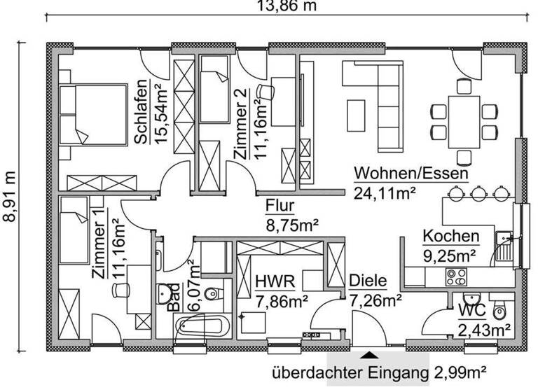 Bungalow zum Kauf 342.490 € 4 Zimmer 107 m² 694 m² Grundstück Aschersleben 06449
