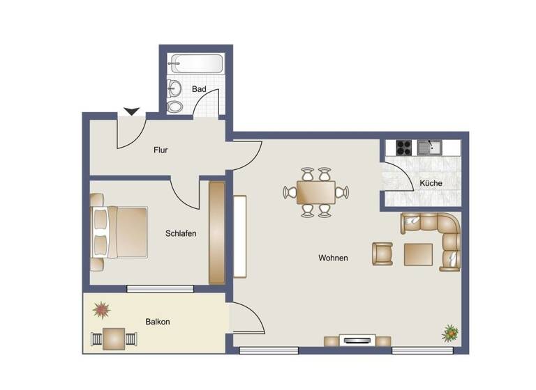 Wohnung zum Kauf 169.000 € 2 Zimmer 55,1 m² Reinhausen Regensburg 93059