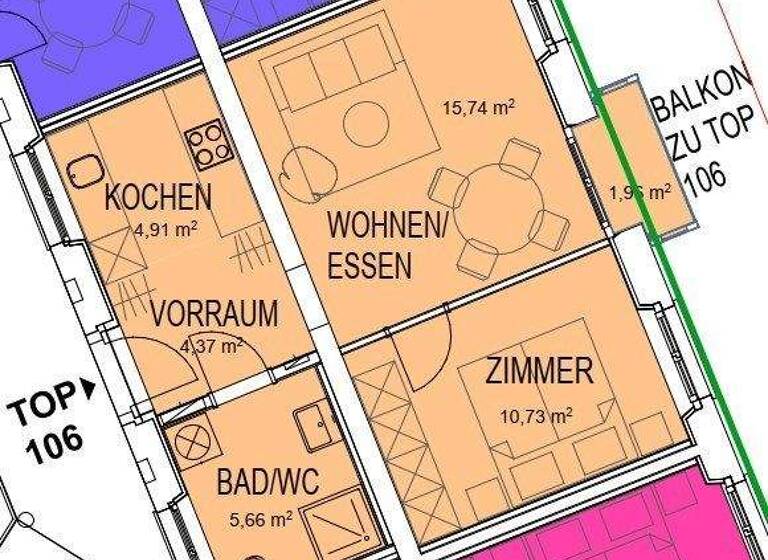 Wohnung zur Miete 854 € 2 Zimmer 41 m² 3. Geschoss Frühlingstraße 11 Dornbirn 6850