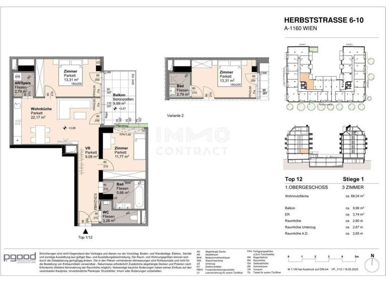 Wohnung zum Kauf 461.900 € 3 Zimmer 68 m² frei ab 01.09.2028 Wien 1160