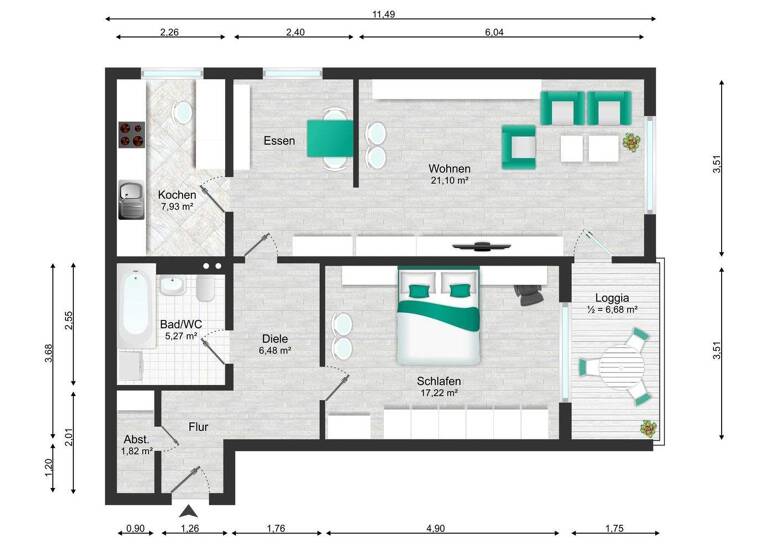 Wohnung zum Kauf 199.000 € 2,5 Zimmer 72 m² 4. Geschoss Singen Singen (Hohentwiel) 78224