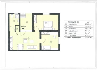 Wohnung zur Miete 960 € 2 Zimmer 72,2 m² EG frei ab sofort Ettenheim Ettenheim 77955