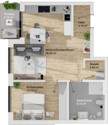 Wohnung zum Kauf provisionsfrei 265.900 € 2 Zimmer 56,6 m² EG frei ab sofort Reimelstraße 3a Ravolzhausen Neuberg 63543