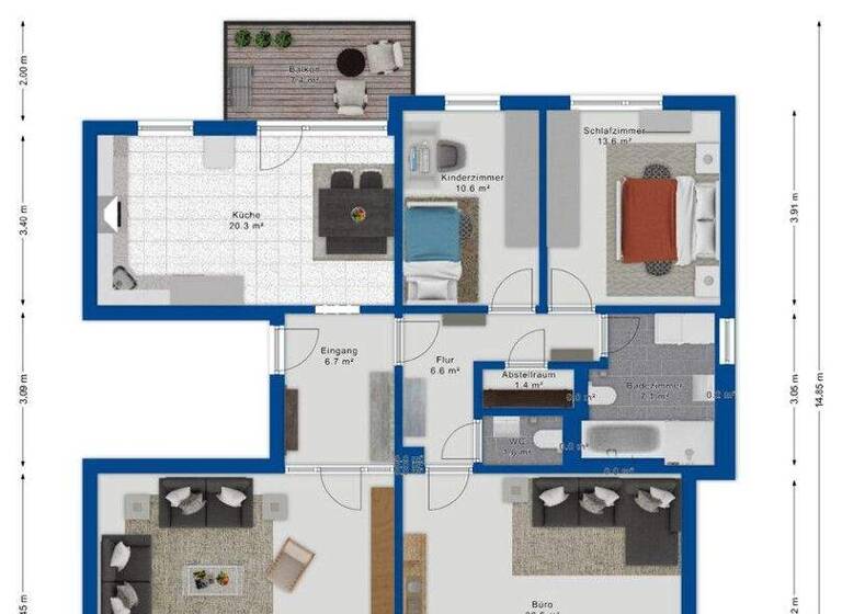 Wohnung zum Kauf 278.000 € 4 Zimmer 103 m² 2. Geschoss Alt-Saarbrücken Saarbrücken 66117