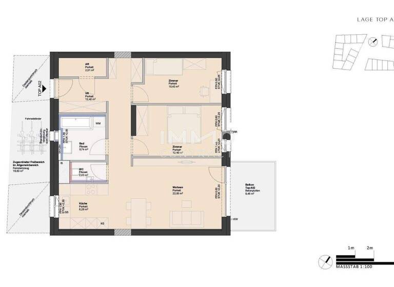Wohnung zum Kauf - Erstbezug 305.000 € 3 Zimmer 73,8 m² Ufer Linz 4030