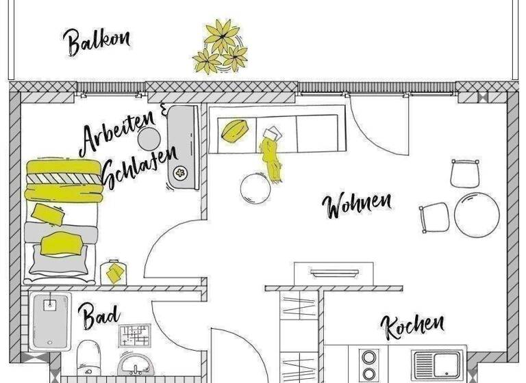 Studio zur Miete 708 € 1 Zimmer 37 m² 6. Geschoss frei ab 15.04.2026 Allersberger Straße 10 Galgenhof Nürnberg 90461