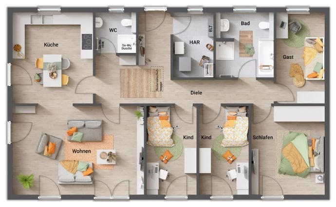 Bungalow zum Kauf provisionsfrei 272.050 € 5 Zimmer 130,2 m²<br/>Wohnfläche 700 m²<br/>Grundstück Zur Burghofwiese Putlitz Putlitz 16949