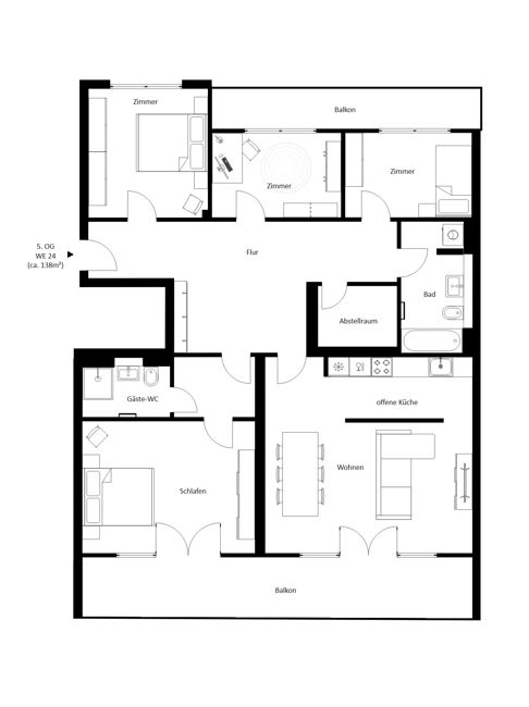 Wohnung zur Miete 1.000 € 5 Zimmer 138 m²<br/>Wohnfläche ab sofort<br/>Verfügbarkeit Cunnersdorfer Straße Sellerhausen-Stünz Leipzig 04318