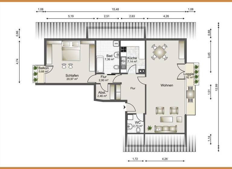 Wohnung zum Kauf 279.000 € 2 Zimmer 97,6 m² Zell Zell am Harmersbach 77736