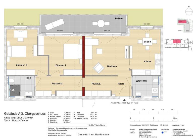 Wohnung zum Kauf - Erstbezug provisionsfrei 4.800 € 3 Zimmer 112 m² 3. Geschoss frei ab sofort Weende Göttingen 37077