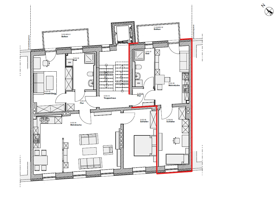 Studio zur Miete 497 € 2 Zimmer 38,3 m²<br/>Wohnfläche 3.<br/>Geschoss Triebseer Vorstadt Stralsund 18437