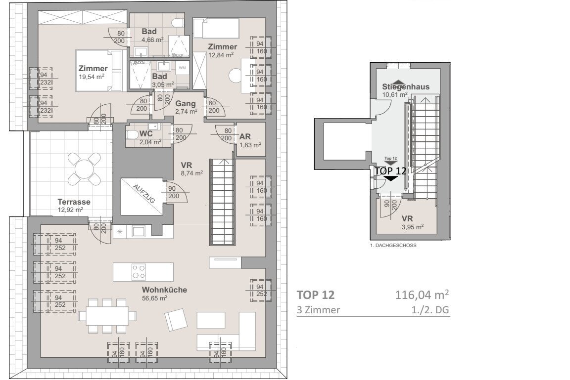 Wohnung zum Kauf 821.400 € 3 Zimmer 116 m²<br/>Wohnfläche Wien 1140