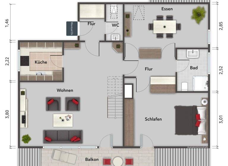 Wohnung zum Kauf provisionsfrei 449.000 € 4 Zimmer 99,5 m² EG Horn Hamburg / Horn 22119