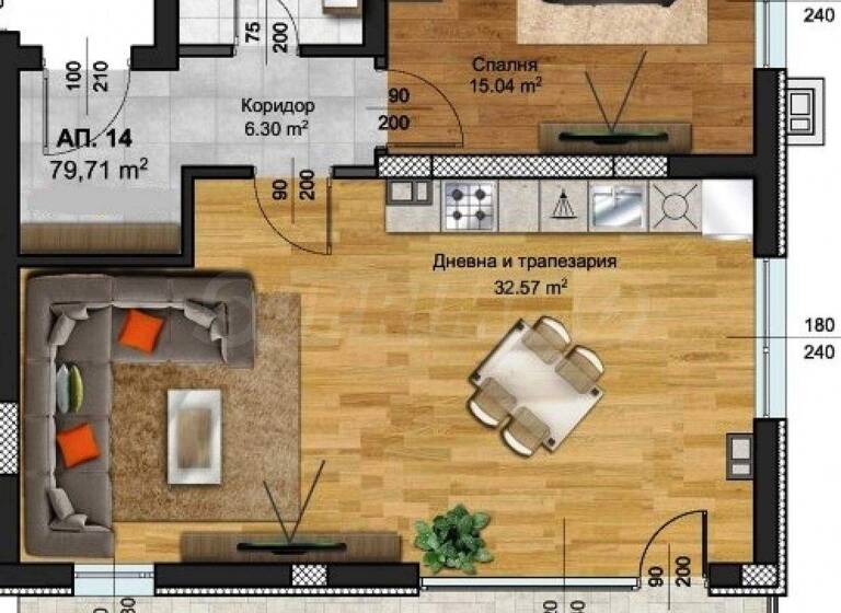 Studio zum Kauf 147.000 € 2 Zimmer 79,7 m² Plovdiv