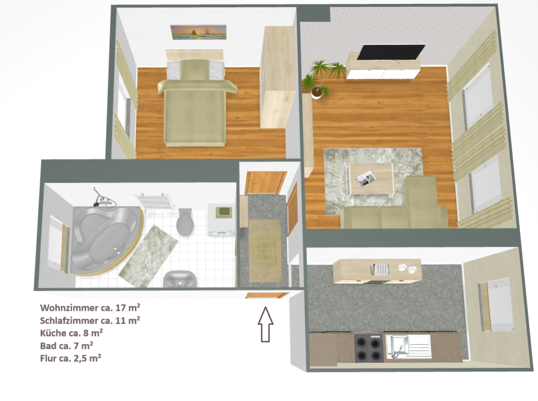 Wohnung zur Miete 270 € 2 Zimmer 45 m²<br/>Wohnfläche EG<br/>Geschoss ab sofort<br/>Verfügbarkeit Regensburger Straße 42 Radewell / Osendorf Halle (Saale) 06132