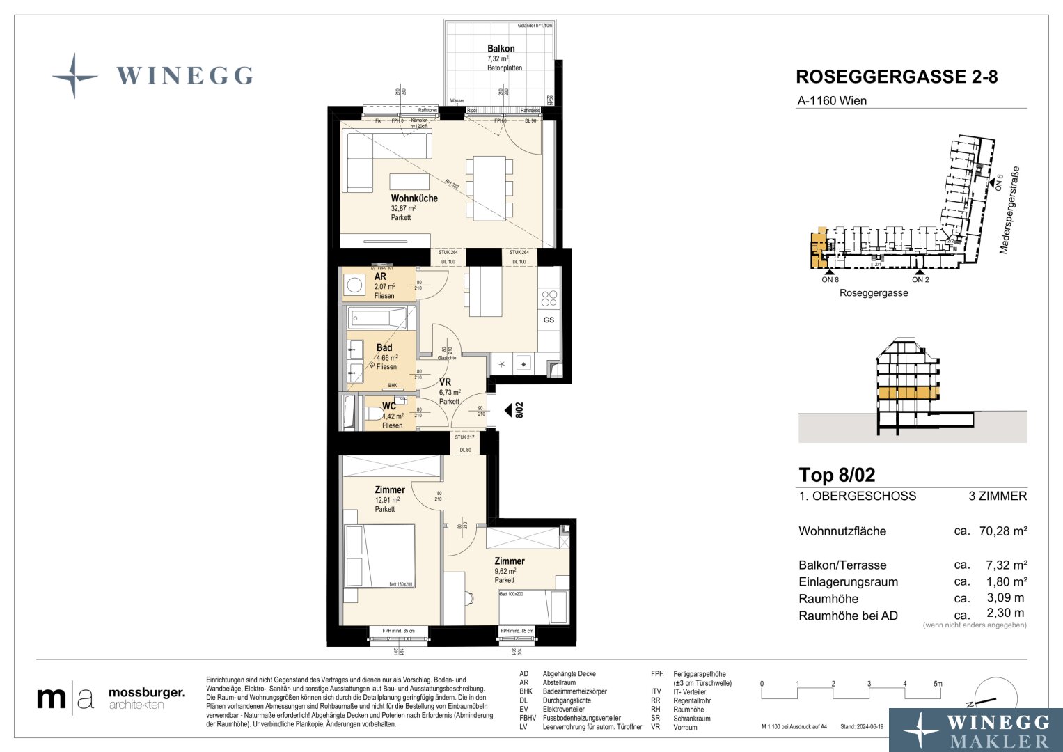 Wohnung zum Kauf 450.000 € 3 Zimmer 70,3 m²<br/>Wohnfläche 1.<br/>Geschoss Roseggergasse 2-8 Wien 1160