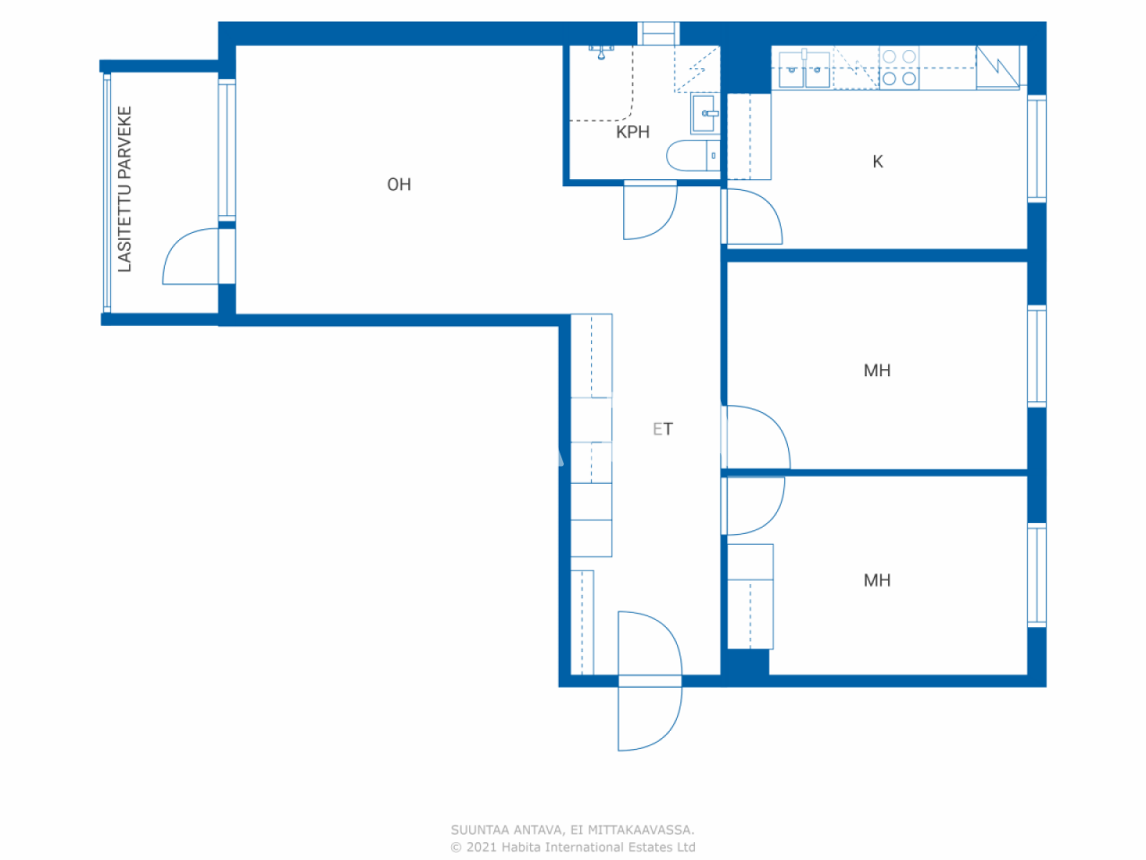 Studio zum Kauf 46.000 € 3 Zimmer 73 m²<br/>Wohnfläche 2.<br/>Geschoss Isännänraitti 4 B 15 Kotka 48600