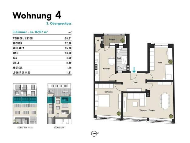 Wohnung zum Kauf provisionsfrei 579.000 € 5 Zimmer 87 m² 4. Geschoss Eigelstein 53 Altstadt-Nord Innenstadt 50668