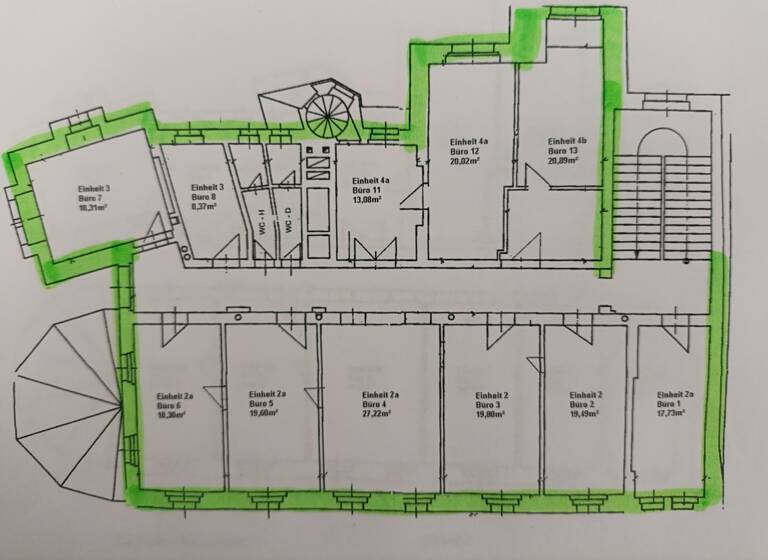 Bürofläche zur Miete 913 € 11 Zimmer 202,8 m² Bürofläche Aue 08280