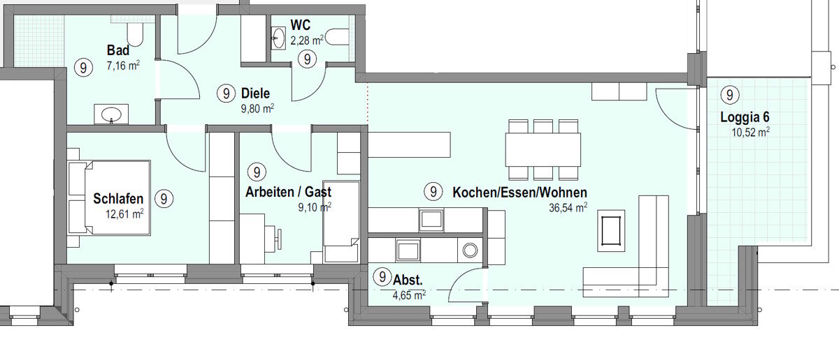 Wohnung zum Kauf provisionsfrei 343.092 € 3 Zimmer 87,4 m²<br/>Wohnfläche 2.<br/>Geschoss ab sofort<br/>Verfügbarkeit Wüllen Ahaus / Wüllen 48683