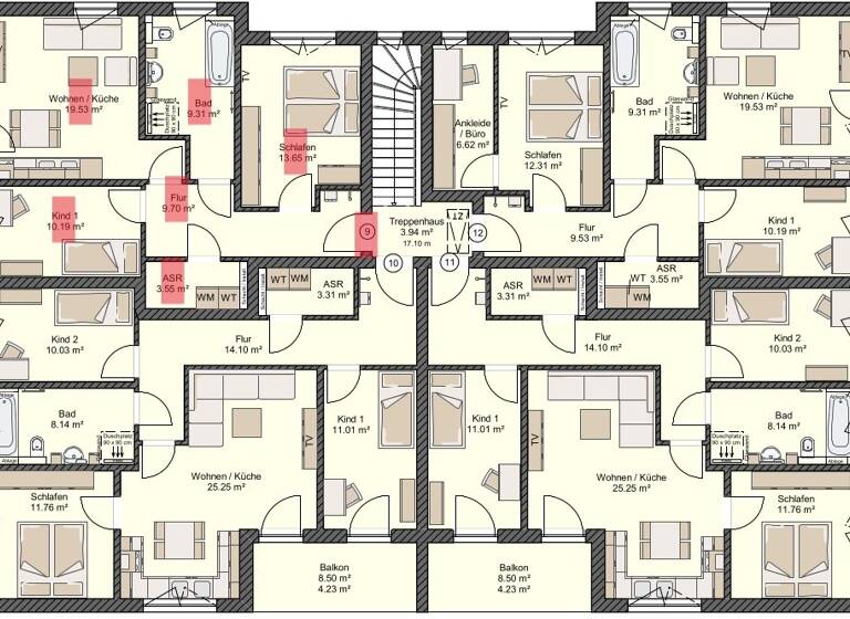Wohnung zur Miete 979 € 3 Zimmer 69,9 m² 2. Geschoss frei ab 01.10.2026 Tribseer Stralsund 18437